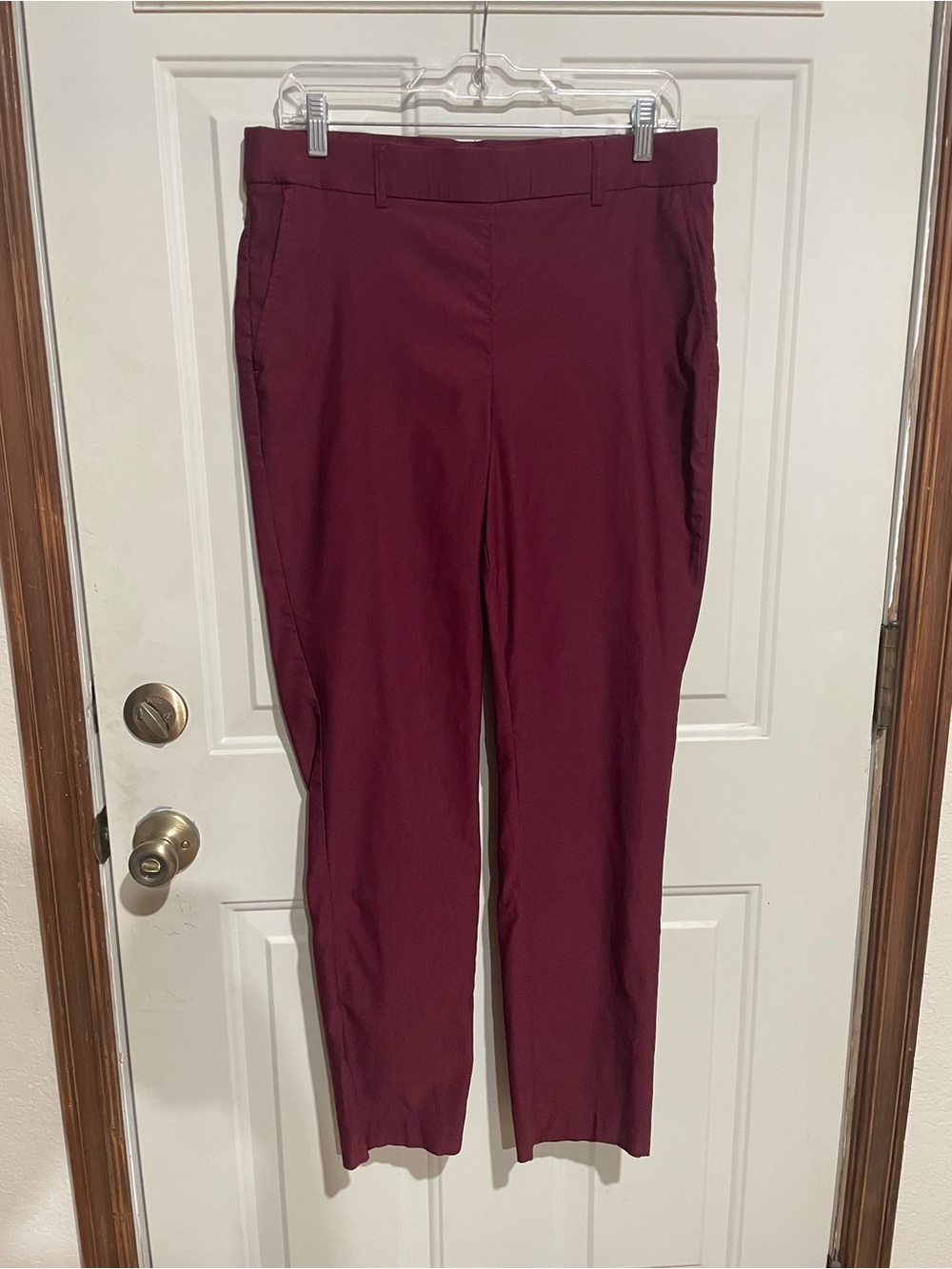 Rafaella Burgundy Straight Ankle Pants